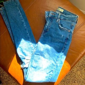 TOPSHOP JAMIE MOTO HIGH RISE SKINNY JEANS 🤎